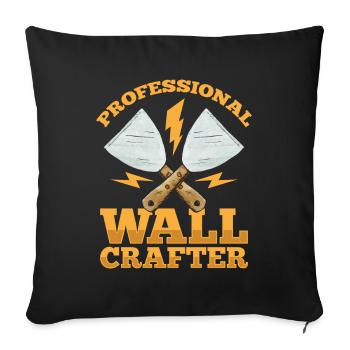 Drywall Installer - Sofa pillowcase 17,3'' x 17,3'' (45 x 45 cm) - black - Front