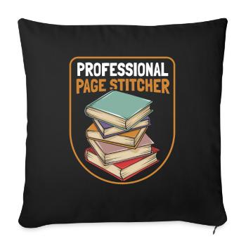 Bookbinder - Sofa pillowcase 17,3'' x 17,3'' (45 x 45 cm) - black - Front