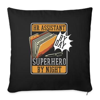 Hr Assistent - Sofakissenbezug 45 x 45 cm - Schwarz - Vorne