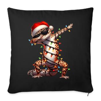 Lunettes de soleil à pois léopard gecko lézard Niedl - Housse de coussin décorative 45 x 45 cm - noir - Devant