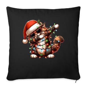 Polka Dot Maine Coon Cat Sunglasses Cute We - Sofa pillowcase 17,3'' x 17,3'' (45 x 45 cm) - black - Front