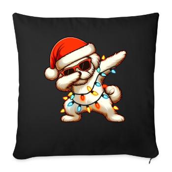 Tupfende Malteser Hund Sonnenbrille Niedlich Weihn - Sofakissenbezug 45 x 45 cm - Schwarz - Vorne