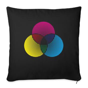 Color Palette Color Wheel Artist Colors - Sofa pillowcase 17,3'' x 17,3'' (45 x 45 cm) - black - Front