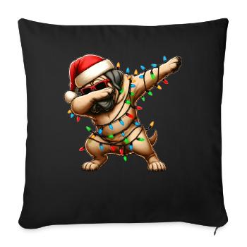 Dabbing Mastiff Chien Lunettes de soleil Cute Weihnac - Housse de coussin décorative 45 x 45 cm - noir - Devant