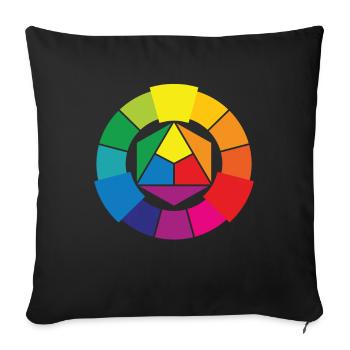 Color Wheel Artist Creative Colors Art - Sofa pillowcase 17,3'' x 17,3'' (45 x 45 cm) - black - Front