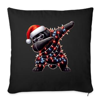 Polka Dot Newfoundland Chien Lunettes de soleil Mignon - Housse de coussin décorative 45 x 45 cm - noir - Devant