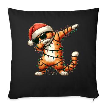 Polka Dot Orange Cat Tabby Cat Sunglasses Never - Sofa pillowcase 17,3'' x 17,3'' (45 x 45 cm) - black - Front