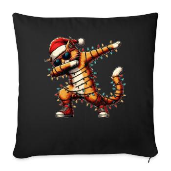 Polka Dot Orange Cat Tabby Cat Sunglasses Never - Sofa pillowcase 17,3'' x 17,3'' (45 x 45 cm) - black - Front