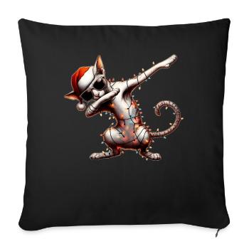Polka Dot Oriental Shorthair Cat Sunglasses - Sofa pillowcase 17,3'' x 17,3'' (45 x 45 cm) - black - Front