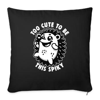 Mignon Hérisson Amoureux Drôle Hérisson Drôle Hérisson Mignon - Housse de coussin décorative 45 x 45 cm - noir - Devant