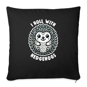 Mignon Hérisson Amoureux Drôle Hérisson Drôle Hérisson Mignon - Housse de coussin décorative 45 x 45 cm - noir - Devant