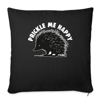 Mignon Hérisson Amoureux Drôle Hérisson Drôle Hérisson Mignon - Housse de coussin décorative 45 x 45 cm - noir - Devant