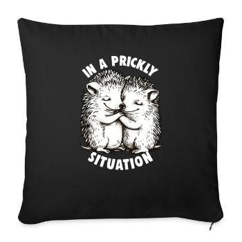 Mignon Hérisson Amoureux Drôle Hérisson Drôle Hérisson Mignon - Housse de coussin décorative 45 x 45 cm - noir - Devant