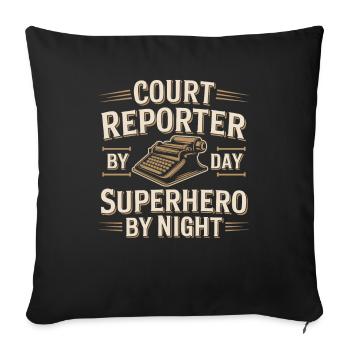 Court reporter - Sofa pillowcase 17,3'' x 17,3'' (45 x 45 cm) - black - Front