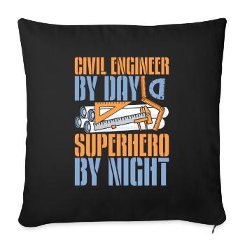 Ingénieur civil - Housse de coussin décorative 45 x 45 cm - noir - Devant