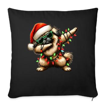 Dabbing Pekingese Sunglasses Cute Christmas - Sofa pillowcase 17,3'' x 17,3'' (45 x 45 cm) - black - Front