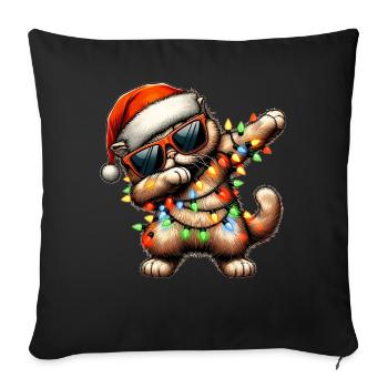 Lunettes de soleil chat persan à pois Mignon Blanc - Housse de coussin décorative 45 x 45 cm - noir - Devant