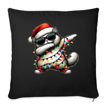 Lunettes de soleil chat persan à pois Mignon Blanc - Housse de coussin décorative 45 x 45 cm - noir - Devant