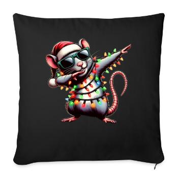 Polka Dot Rat Mouse Sunglasses Cute Christmas - Sofa pillowcase 17,3'' x 17,3'' (45 x 45 cm) - black - Front