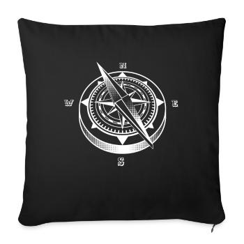Sail Compass Sailing Sailor Boat - Sofa pillowcase 17,3'' x 17,3'' (45 x 45 cm) - black - Front