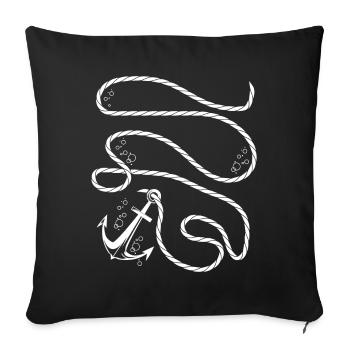 Sail Anchor Sailing Sailor Boat - Sofa pillowcase 17,3'' x 17,3'' (45 x 45 cm) - black - Front