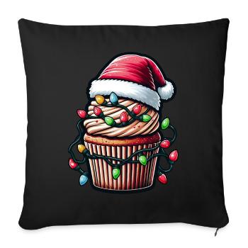 Cupcake Baking Baker Christmas Hat Xmas - Sofa pillowcase 17,3'' x 17,3'' (45 x 45 cm) - black - Front