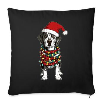 Dalmatian Christmas Hat Xmas - Sofa pillowcase 17,3'' x 17,3'' (45 x 45 cm) - black - Front