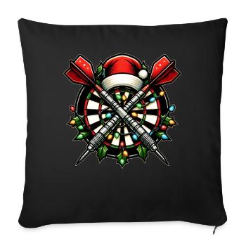 Darts Player Santa Hat Xmas - Sofa pillowcase 17,3'' x 17,3'' (45 x 45 cm) - black - Front