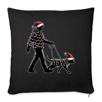 Dog Sitter Dog Walker Dog Sitter Santa Hat - Sofa pillowcase 17,3'' x 17,3'' (45 x 45 cm) - black - Front