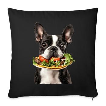 Boston Terrier - Sofa pillowcase 17,3'' x 17,3'' (45 x 45 cm) - black - Front