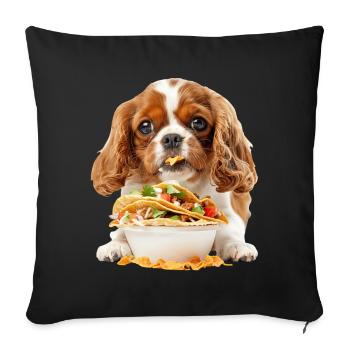 Cavalier King Spaniel - Sofakissenbezug 45 x 45 cm - Schwarz - Vorne