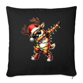 Polluting Reindeer Christmas Santa Claus Sun - Sofa pillowcase 17,3'' x 17,3'' (45 x 45 cm) - black - Front