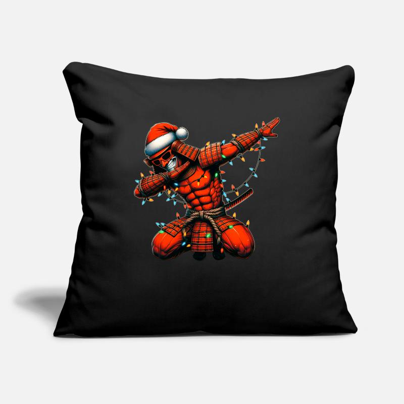 Dabbing Samouraï Guerrier Lunettes de Soleil Mignon Noël Housse de coussin décorative 45 x 45 cm