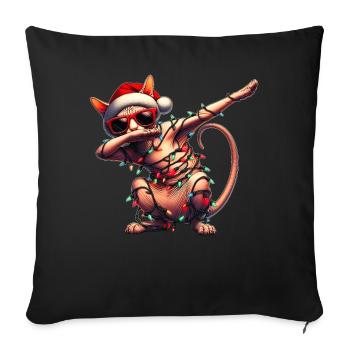 Tupfende Sphynx Katze Sonnenbrille Niedlich Weihna - Sofakissenbezug 45 x 45 cm - Schwarz - Vorne