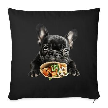 French Bulldog - Sofakissenbezug 45 x 45 cm - Schwarz - Vorne