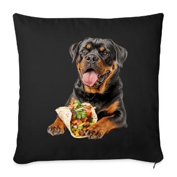 Rottweiler - Housse de coussin décorative 45 x 45 cm - noir - Devant