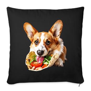 Corgi gallois de Pembroke - Housse de coussin décorative 45 x 45 cm - noir - Devant