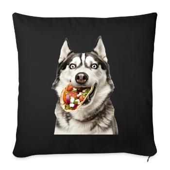 Siberian Husky - Sofa pillowcase 17,3'' x 17,3'' (45 x 45 cm) - black - Front