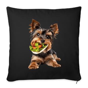 Yorkshire Terrier - Sofa pillowcase 17,3'' x 17,3'' (45 x 45 cm) - black - Front