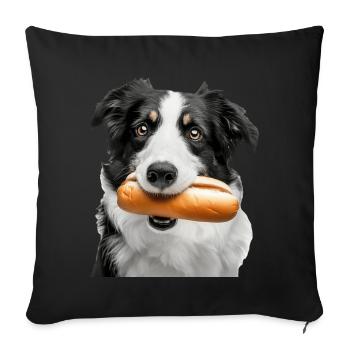 Border Collie - Housse de coussin décorative 45 x 45 cm - noir - Devant