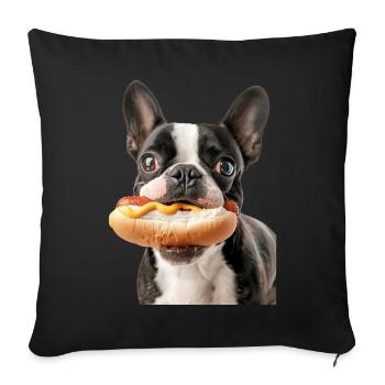 Boston Terrier - Sofa pillowcase 17,3'' x 17,3'' (45 x 45 cm) - black - Front