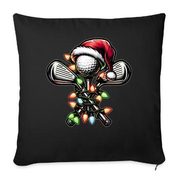 Golf Golfer Golfing Weihnachtsmütze Xmas - Sofakissenbezug 45 x 45 cm - Schwarz - Vorne