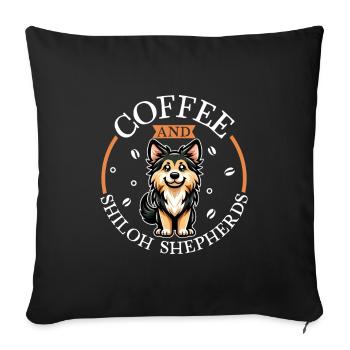 Café et Shiloh Shepherd - Housse de coussin décorative 45 x 45 cm - noir - Devant