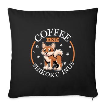 Coffee and Shikoku - Sofa pillowcase 17,3'' x 17,3'' (45 x 45 cm) - black - Front