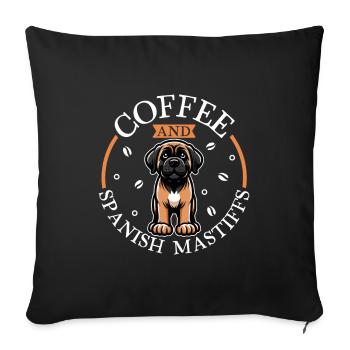 Coffee and Mastín Español - Sofa pillowcase 17,3'' x 17,3'' (45 x 45 cm) - black - Front