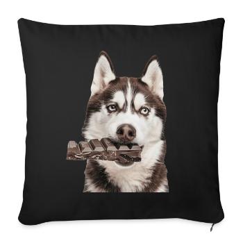 Siberian Husky - Sofa pillowcase 17,3'' x 17,3'' (45 x 45 cm) - black - Front