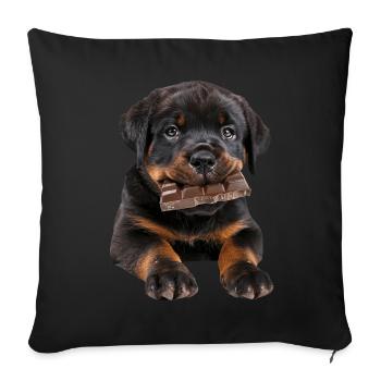 Rottweiler - Housse de coussin décorative 45 x 45 cm - noir - Devant