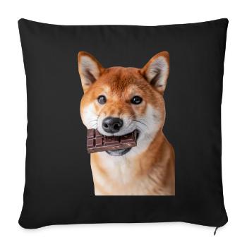 Shiba Inu - Housse de coussin décorative 45 x 45 cm - noir - Devant