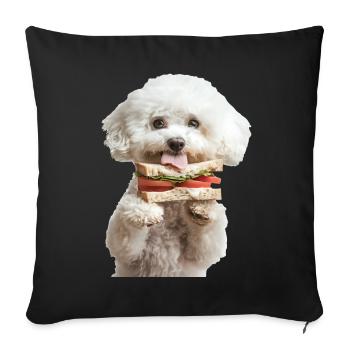 Bichon Frisé - Sofa pillowcase 17,3'' x 17,3'' (45 x 45 cm) - black - Front
