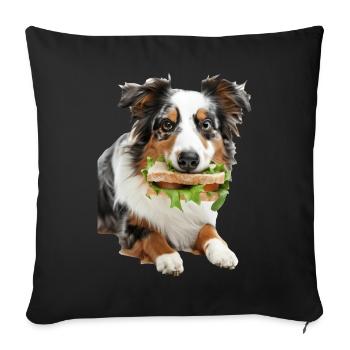 Australischer Schäferhund - Sofakissenbezug 45 x 45 cm - Schwarz - Vorne